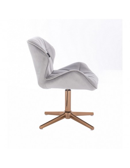 Copper Hroove Salon Chair - Light Grey Velour BFHR111CROSS