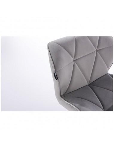 Copper Hroove Salon Chair - Light Grey Velour BFHR111CROSS