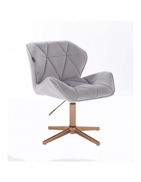Copper Hroove Salon Chair - Light Grey Velour BFHR111CROSS