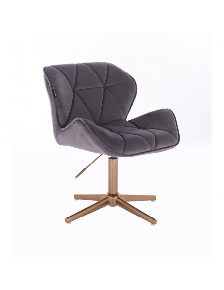 Copper Hroove Salon Chair - Grey Velour BFHR111CROSS