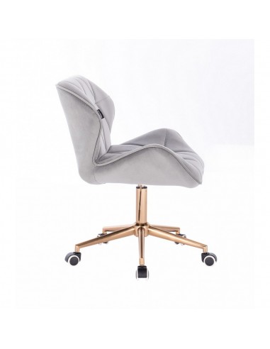 Copper Hroove Chair On Wheels - Light Grey Velour BFHR111K