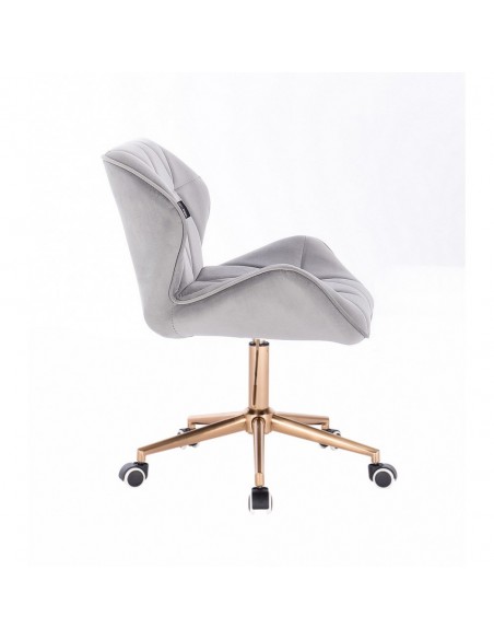 Copper Hroove Chair On Wheels - Light Grey Velour BFHR111K