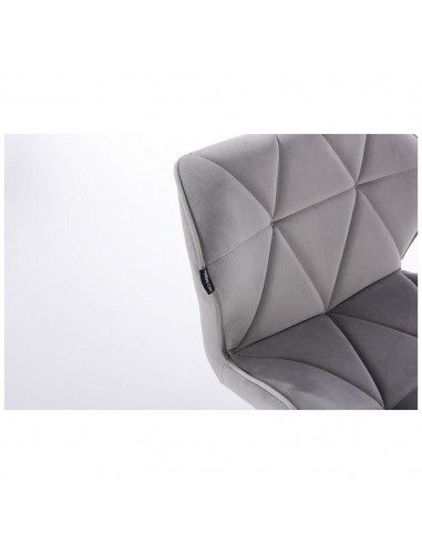 Copper Hroove Chair On Wheels - Light Grey Velour BFHR111K
