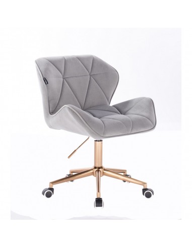 Copper Hroove Chair On Wheels - Light Grey Velour BFHR111K