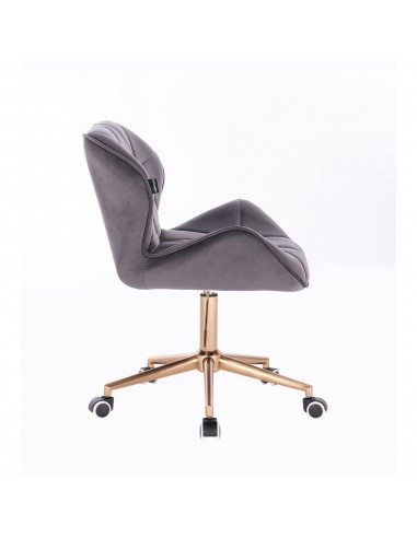 Copper Hroove Chair On Wheels - Grey Velour BFHR111K