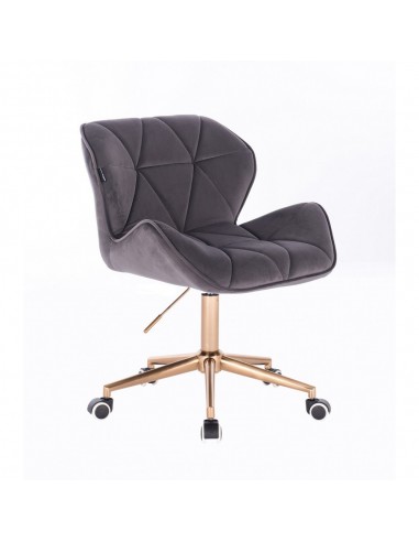 Copper Hroove Chair On Wheels - Grey Velour BFHR111K
