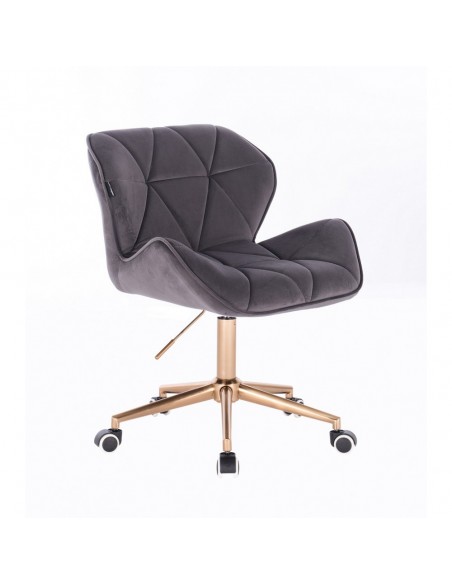 Copper Hroove Chair On Wheels - Grey Velour BFHR111K