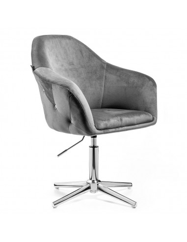 Hroove Salon Chair - Light Grey Velour BFHR547CROSS