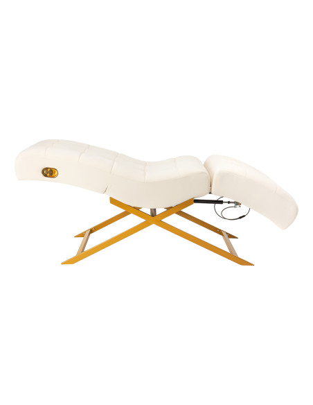 Sillon Umbra white eyelash treatment chair with gold base