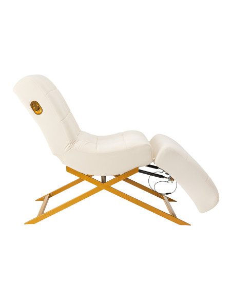 Sillon Umbra white eyelash treatment chair with gold base