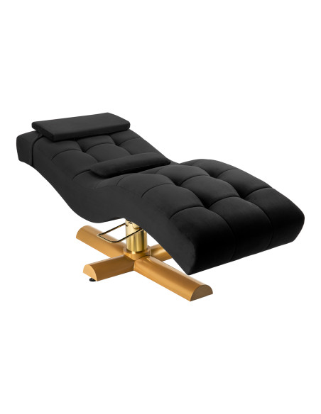 Sillon Corona eyelash treatment chair, black with gold base