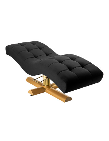Sillon Corona eyelash treatment chair, black with gold base
