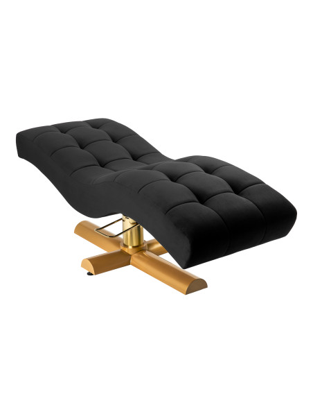 Sillon Corona eyelash treatment chair, black with gold base