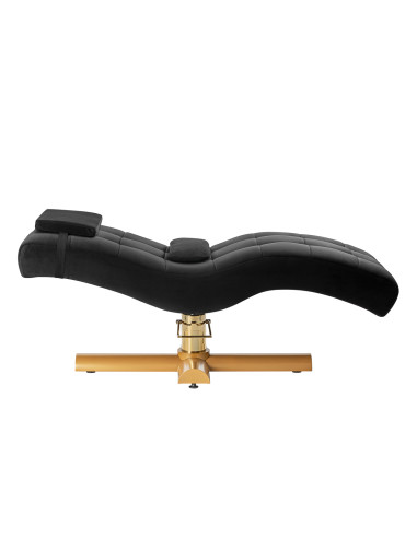 Sillon Corona eyelash treatment chair, black with gold base