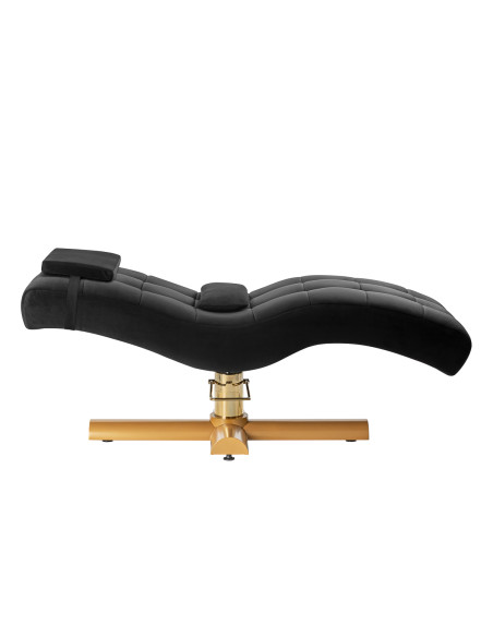 Sillon Corona eyelash treatment chair, black with gold base