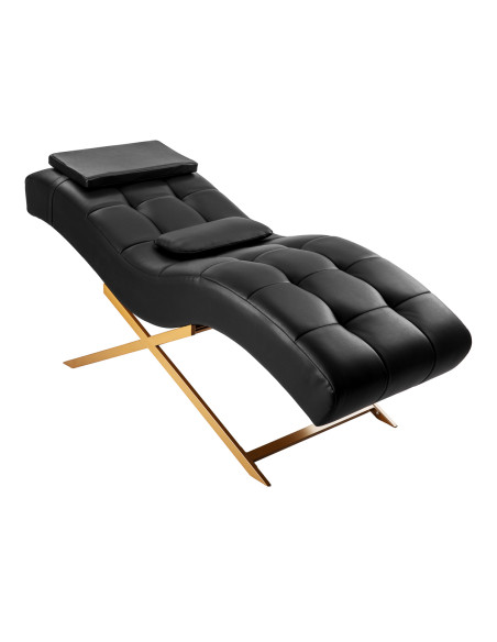 Sillon Alba black eyelash treatment chair with gold base