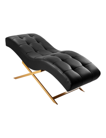 Sillon Alba black eyelash treatment chair with gold base