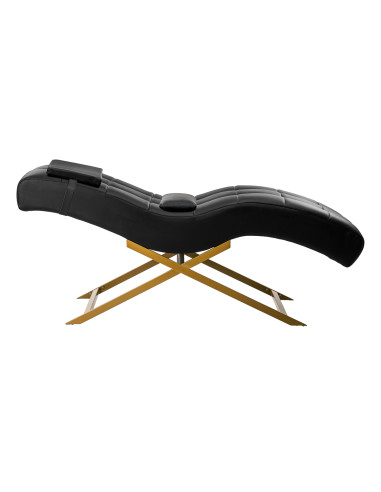 Sillon Alba black eyelash treatment chair with gold base
