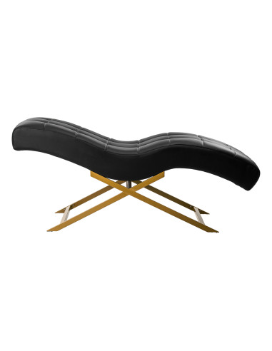 Sillon Alba black eyelash treatment chair with gold base