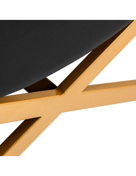 Sillon Alba black eyelash treatment chair with gold base