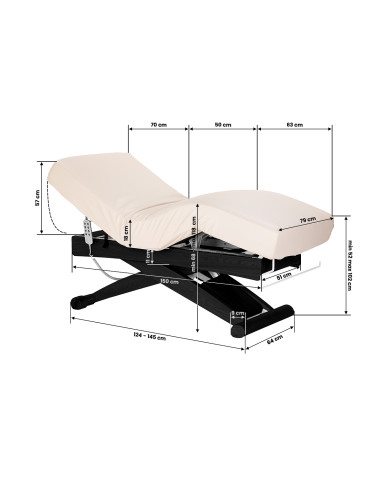 SPA lounger Sillon Siesta cream with black base