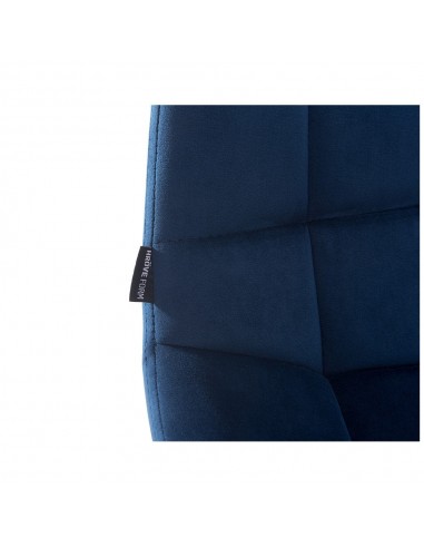 Copper Hroove Salon Chair On Wheels - Blue Velour BFHR590K