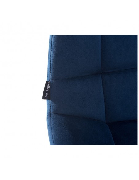 Copper Hroove Salon Chair On Wheels - Blue Velour BFHR590K