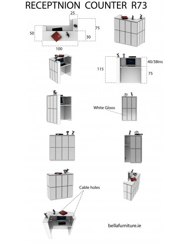 Salon Reception Desk - R73 Standard LED