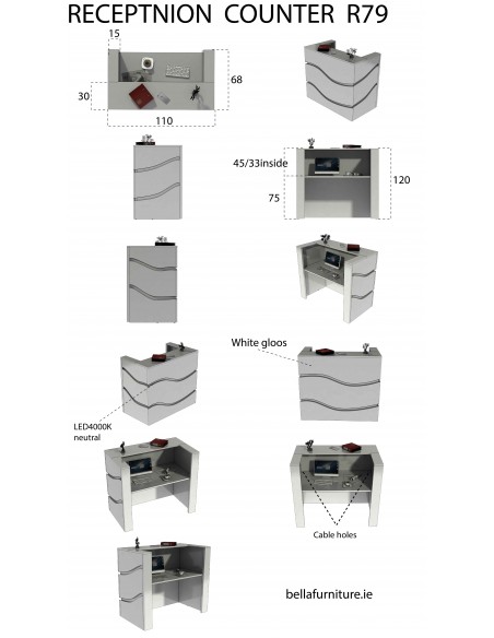 Salon Reception Desk - R79 Standard LED