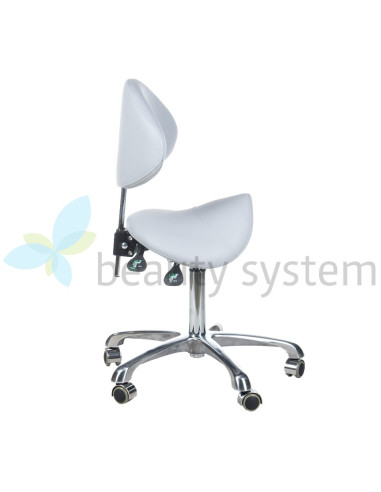 Cosmetic stool with backrest BY-3004 grey