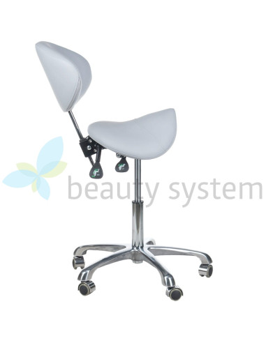 Cosmetic stool with backrest BY-3004 grey