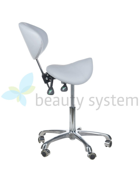 Cosmetic stool with backrest BY-3004 grey