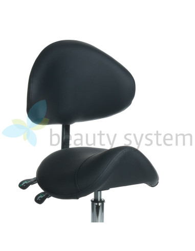 Cosmetic stool with backrest BY-3004 black