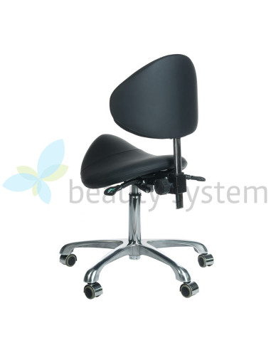 Cosmetic stool with backrest BY-3004 black