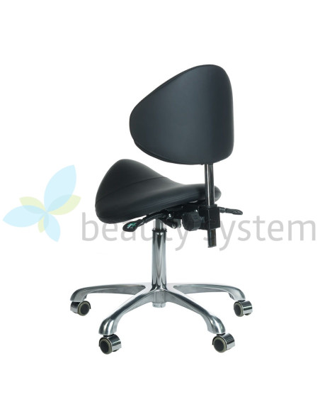 Cosmetic stool with backrest BY-3004 black