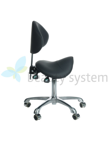 Cosmetic stool with backrest BY-3004 black