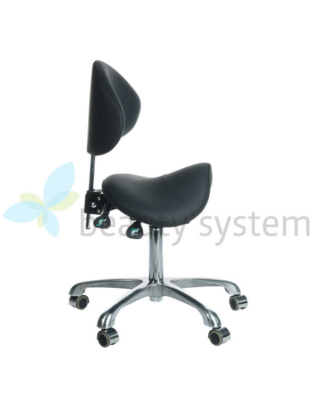 Cosmetic stool with backrest BY-3004 black