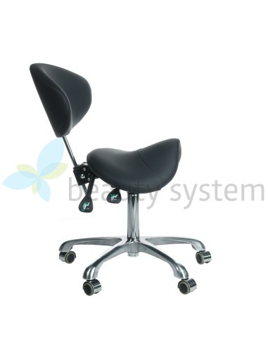Cosmetic stool with backrest BY-3004 black