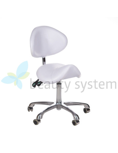 Cosmetic stool with backrest BY-3004 white