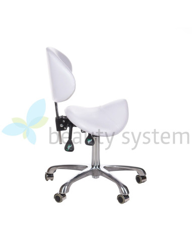 Cosmetic stool with backrest BY-3004 white