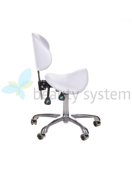 Cosmetic stool with backrest BY-3004 white