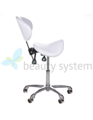 Cosmetic stool with backrest BY-3004 white