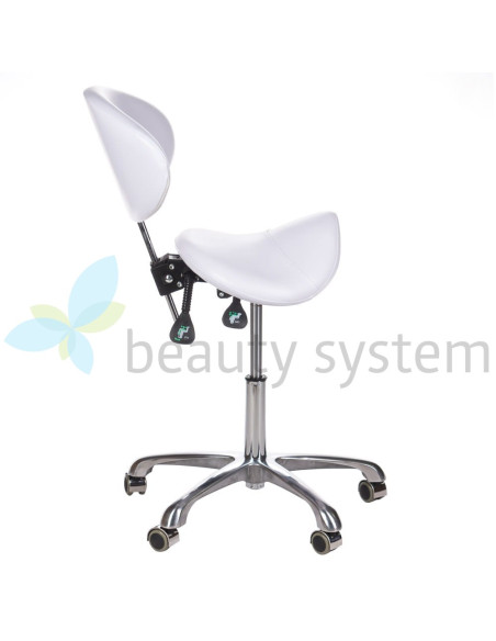 Cosmetic stool with backrest BY-3004 white