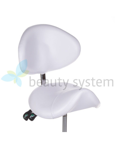 Cosmetic stool with backrest BY-3004 white