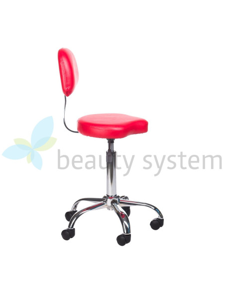 Cosmetic Stool with Backrest BH-7268 Red