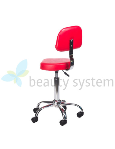 Cosmetic Stool with Backrest BH-7268 Red