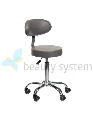 Cosmetic stool with backrest BD-9934 grey