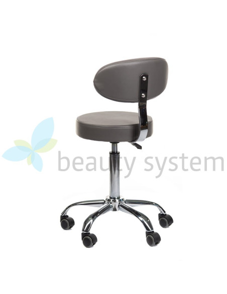 Cosmetic stool with backrest BD-9934 grey