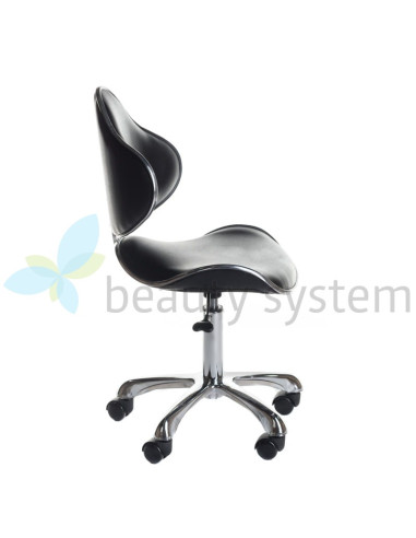 Cosmetic Stool with Backrest BD-9933 Black