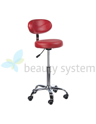 Cosmetic Stool with Backrest BD-9934 Red